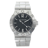 ブルガリ ディアゴノスポーツ 腕時計 LCV29S クオーツ ブラック文字盤 ステンレススチール レディース BVLGARI 【中古】